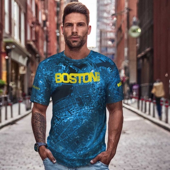 INKnBURN Men’s Boston Marathon Short Sleeve T-Shirt Medium - Picture 1 of 6